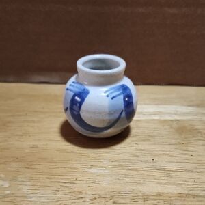 Hand-Painted Blue and White Ceramic Bud Vase